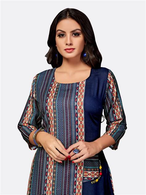 navy blue embroidered kurta|navy blue kurtis women.